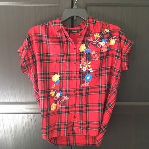 Madewell embroidered central shirt in dahl plaid